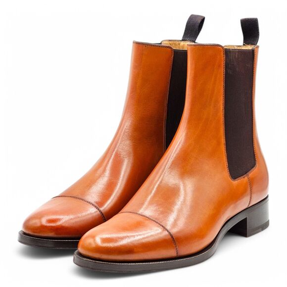 Christian Louboutin Antonio Leather Chelsea Boots Brown EU 40.5 US 7.5 New $1350 main image 4